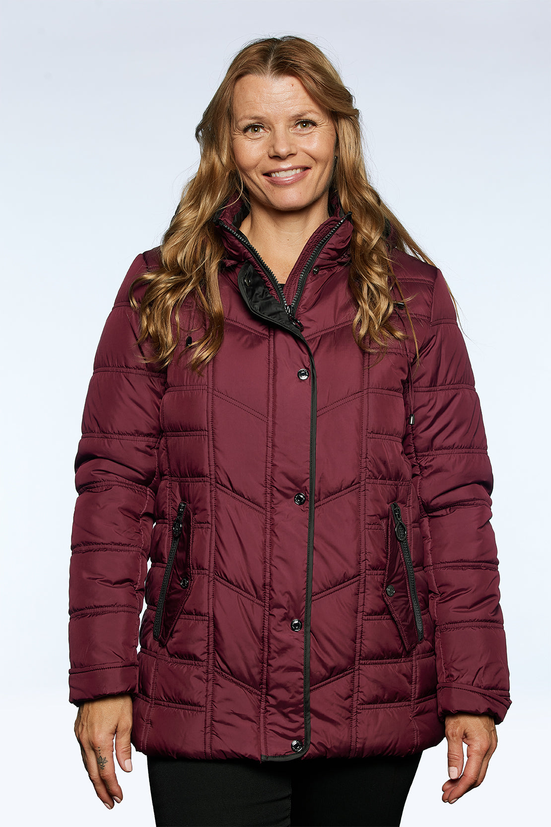 Windfield / Danwear Hella Vinterjakker 2609 Wine/Black